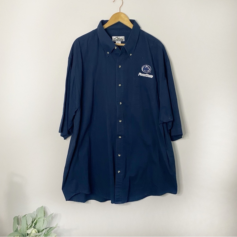 Men's Size: 3XL Tall Navy Blue Penn State Short Sleeve Button Down Shirt